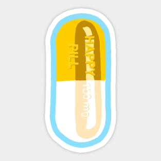 Happy Pill Blue Sticker